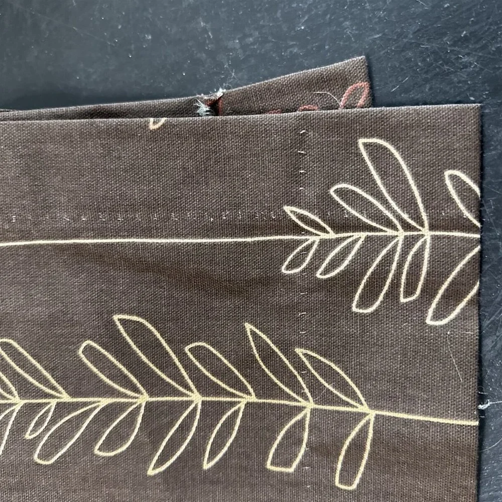 Curtain Panels Tab Top Brown Modernist Leaves Botanical 34